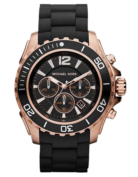 michael kors watch men black silicone|Michael Kors chronograph watch men's.